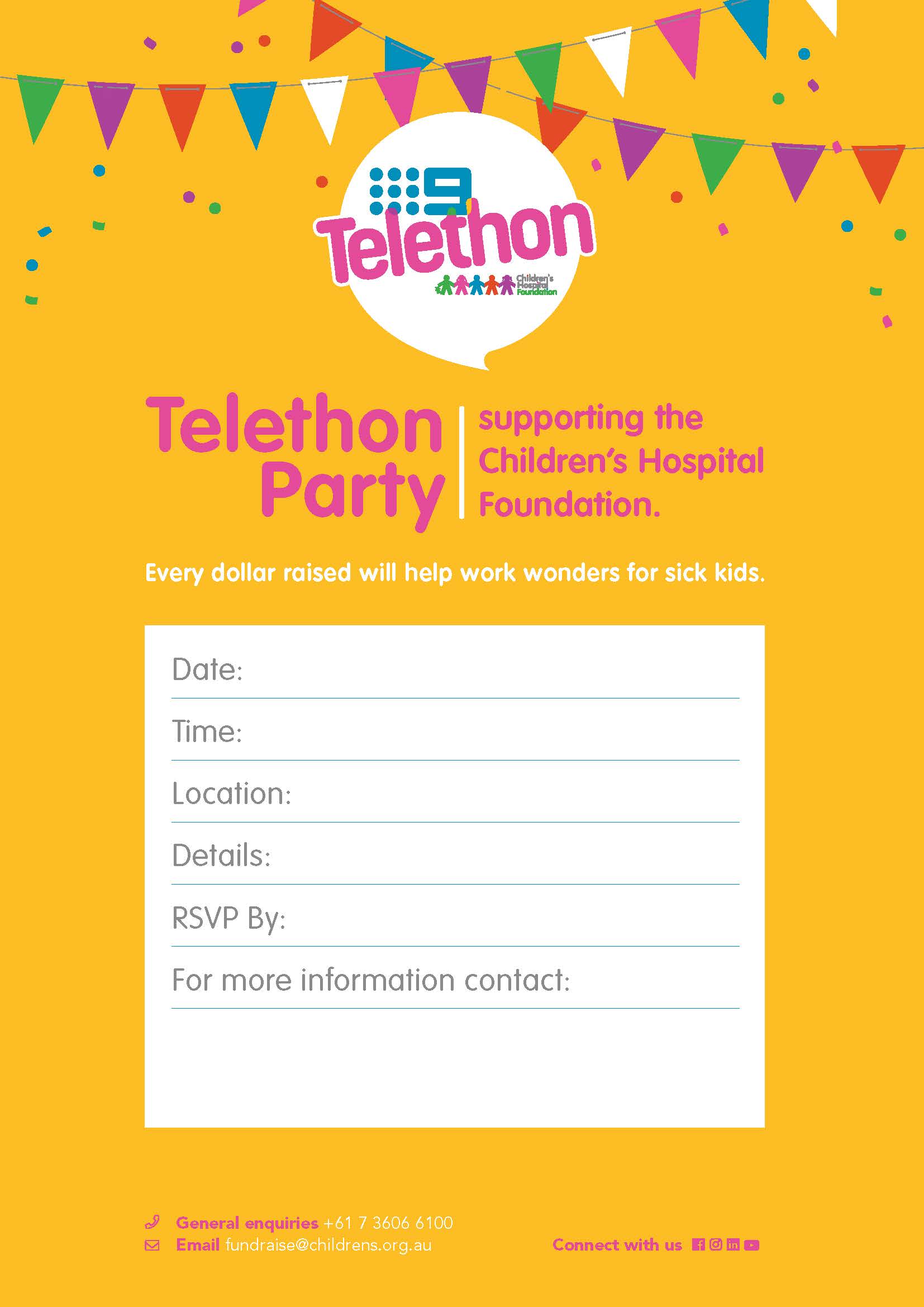Telethon Party Promotion Invitation Poster 1