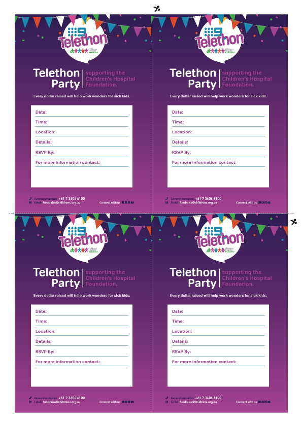 Telethon Party Invitations