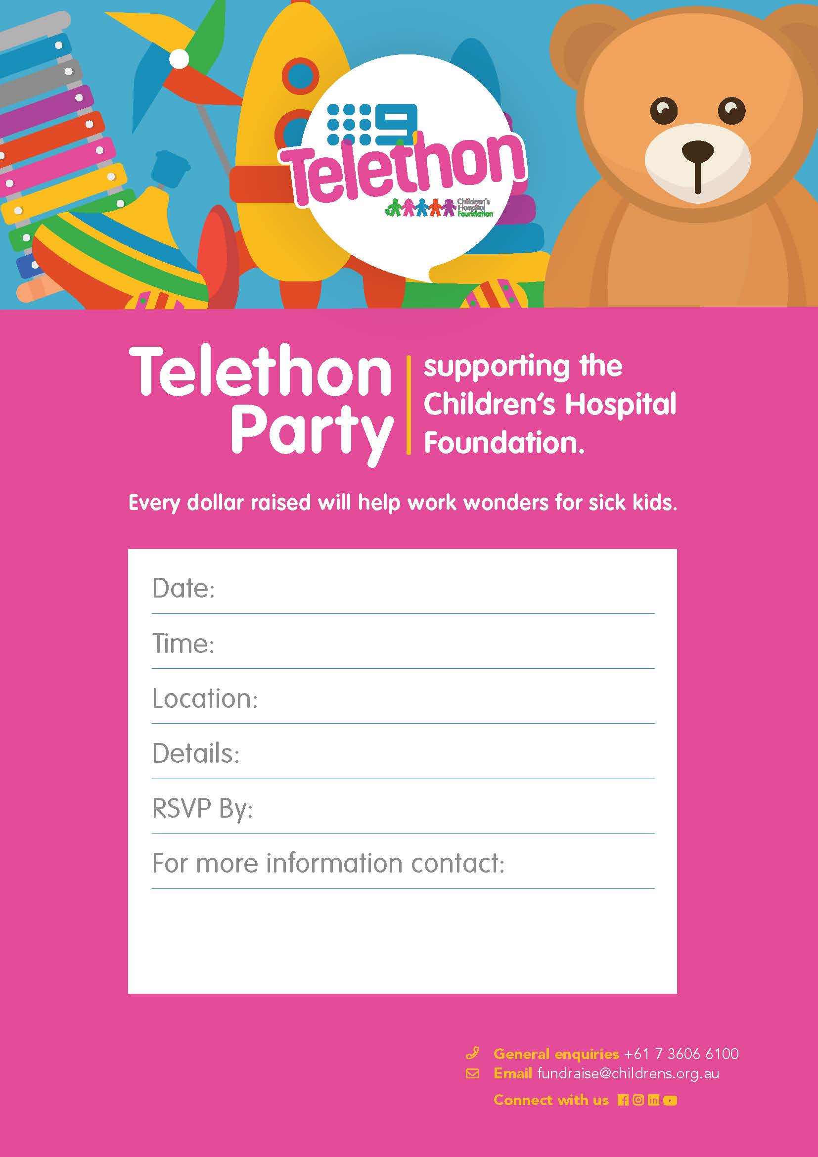 Telethon Party Promotion Invitation Poster 2