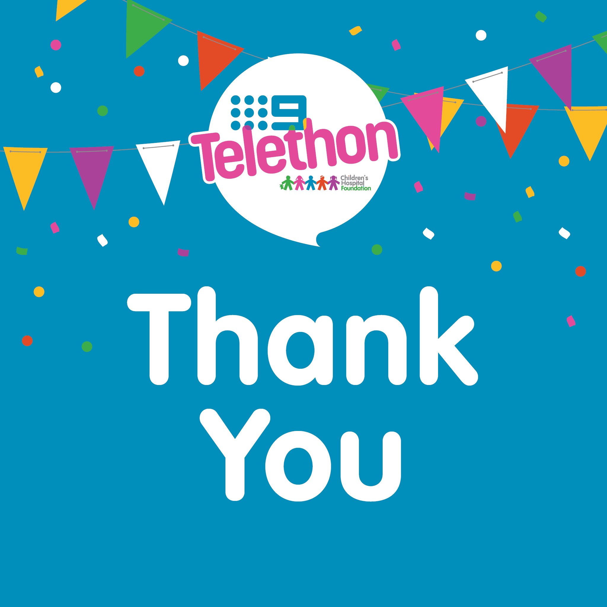 Thank You - Telethon Party Social Tile