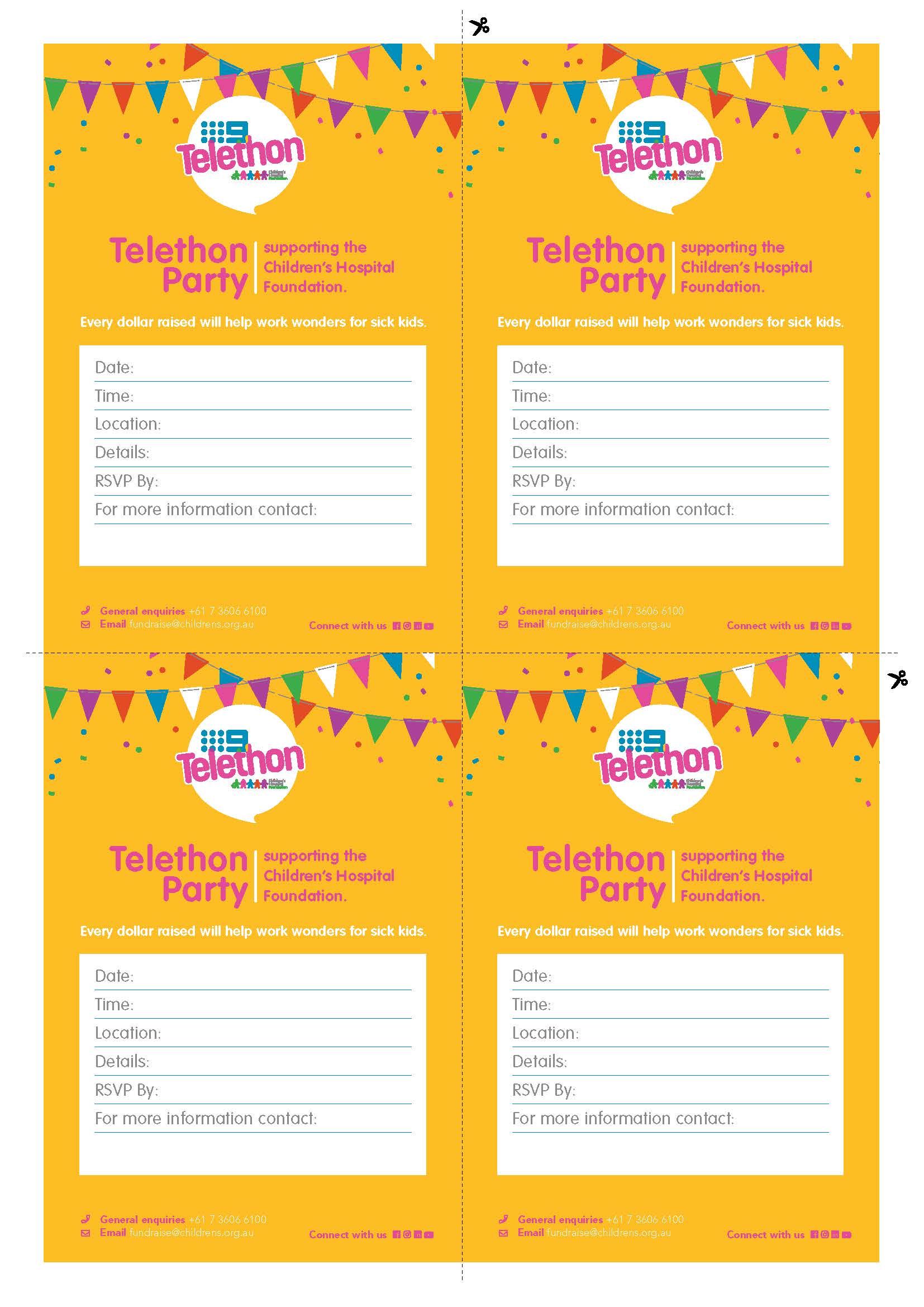 Telethon Party Invitations - Post