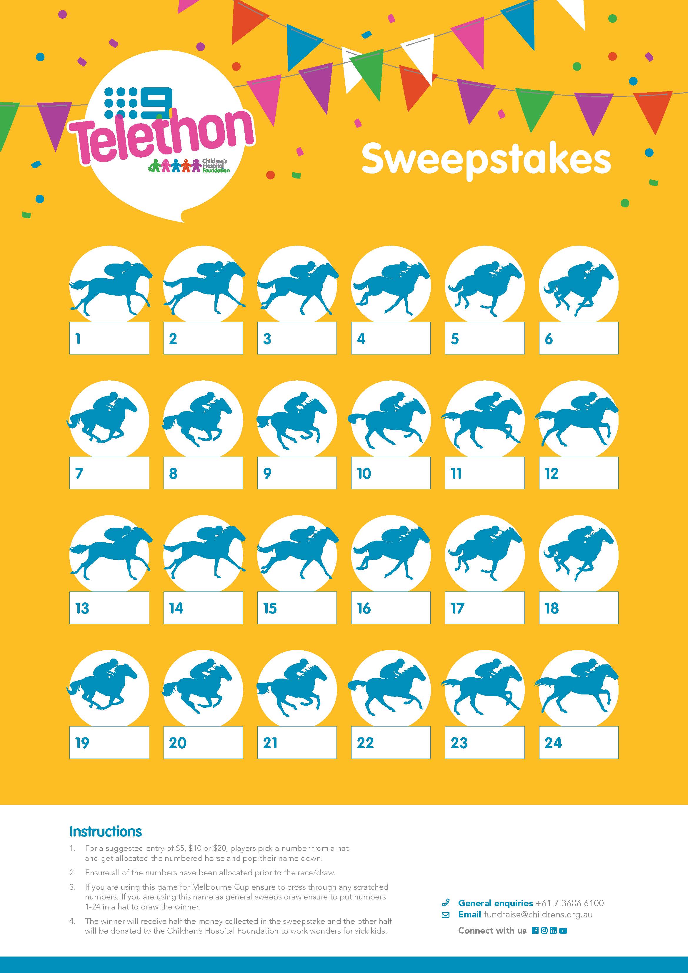 Telethon Party Sweepstakes Poster