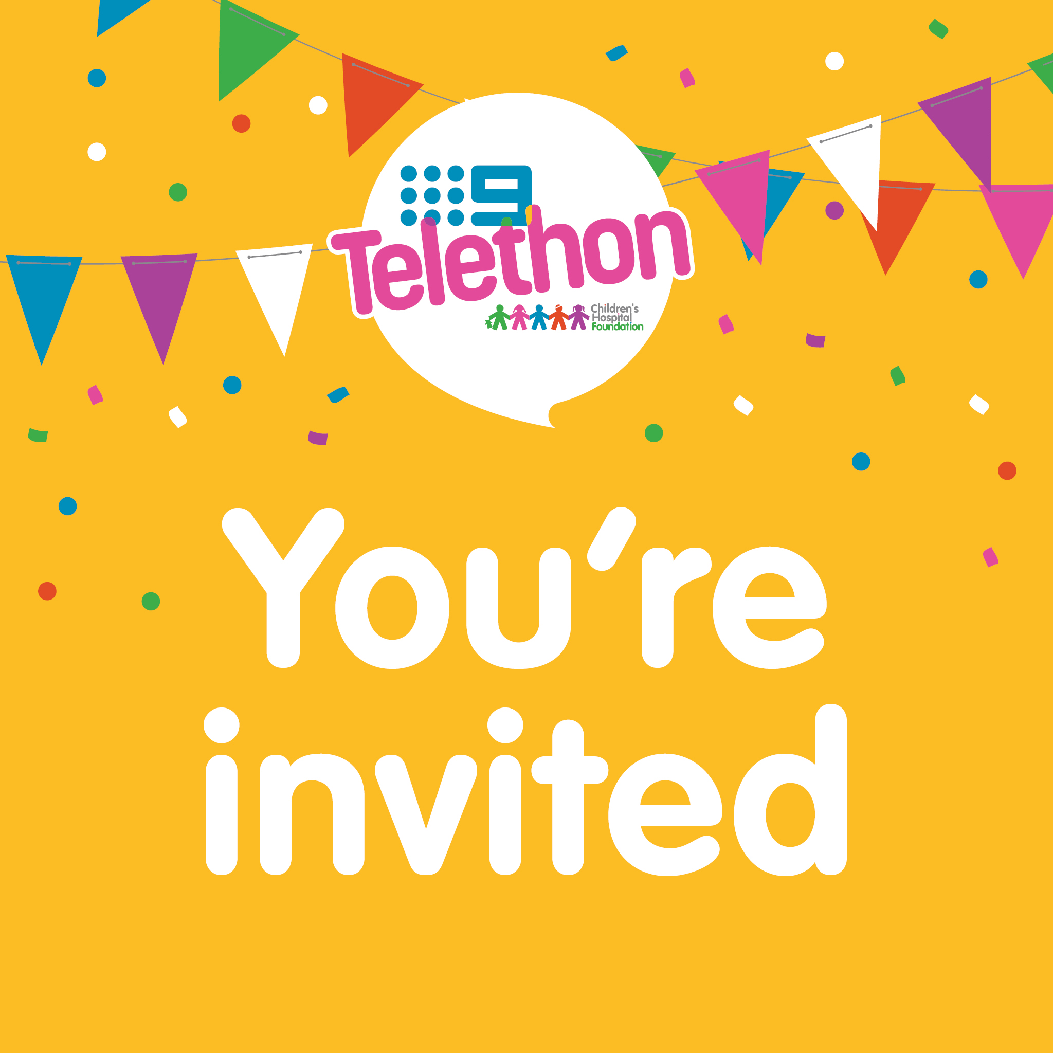You're Invited - Telethon Party Social Tile