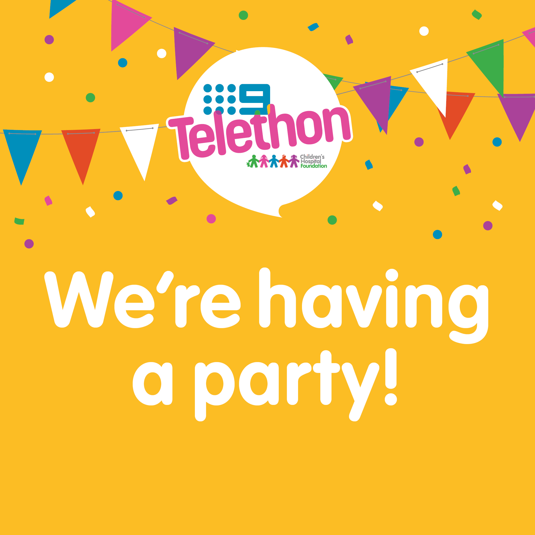 We're Having a Party - Telethon Party Social Tile